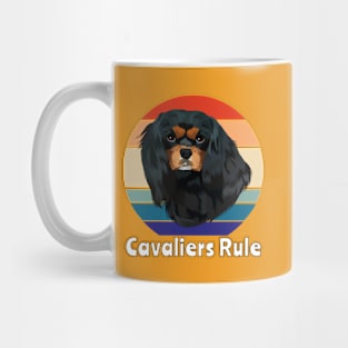 Retro Black and Tan Cavalier King Charles Spaniel Gifts Mug